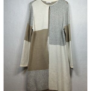 Christopher‎ & Banks Colorblock Open Cardigan Sweater Jacket Soft Size M Neutral